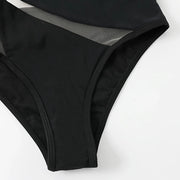 Sexy One Piece Bikini Set Women Solid With Hollow Suspender High Cut Swimsuit With Shoulder Straps Bikini Trajes De BañO Mujer