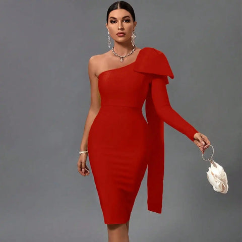Bandage Dress Black Bodycon Dress Evening Party Elegant Sexy One Shoulder Birthday Club Outfit 2022 Summer New Arrival