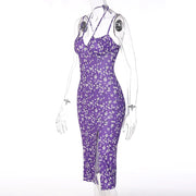 New Women Evening Party Dress Fashion Printing Sexy Dresses Ruched Elegant Floral Beach Vacation Bodycon Streetwear Long Dress