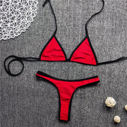 Sexy Micro Bikini Swimsuit 2024 Women Contrasting Colors Swimwear Thong Bikini Sets Brazilian Bathing Suit Beach Wear Biquini