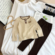 Kid's Sleepwear Sets Autumn Winter Homewear Boys Girls Cartoon Print Long Sleeve T Shirt Long Pants Pajamas Suits Winter Clothes