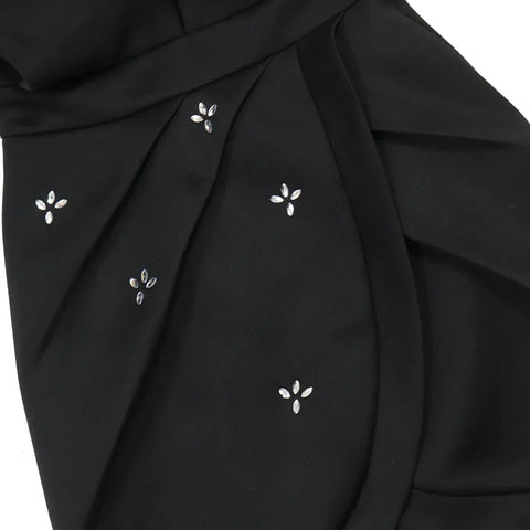 Women V-neck Petal Sleeveless Mini Dress Diamonds Ruched Bodycon Dresses Sexy Night Party Vestidos Fashion Evening