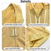 Body Shaper Shapewear Women Bodysuit Colombian Fajas 9-bone High Compression Girdle Double Tummy Control,Open Crotch with Zipper