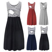 Women's Pregnancy Sleeveless Nursing Dress Maternity Dress Breastfeeding Clothes Summer Maternity Sleepwear Pregnancy Dresses