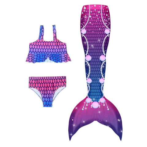New Kids Mermaid Tails Children Memaid Swimsuit Bikini Bathing Suit Halloween Costume For Pool Party 3Pieces Kids Bathing Suits
