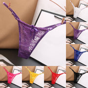 2025 New 7Pcs Sexy Women G-String Lace T-Back Thong Lingerie Solid Color Underwear T Pants Low Waist Panties Tanga Underpants