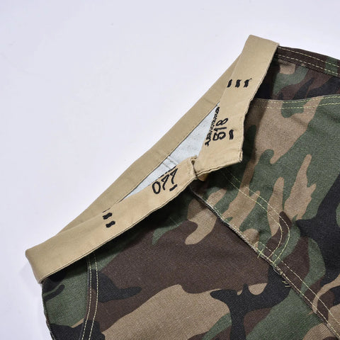 Jeans Women Camouflage Printed High Waist Grunge Floor Length Denim Trousers Double Layer Baggy Parachute Aesthetic Cargo Pants