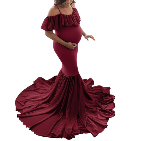 Maternity Dresses For Photo Shoot Pregnant Dress Lace Props Short Sleeve Solid Aline Dress Ropa De Maternidad Embarazo Juvenil