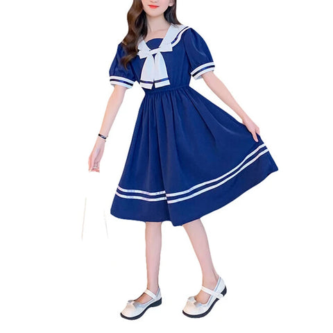 Girls School Dress Summer Dresses for Kids Costume Preppy Style School Teenagers Children Clothes Vestidos Dresses