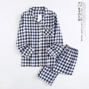 2025 New Children's Pajamas Loose Cotton Nightclothes Two-Piece Set Kids Casual Homewear Plaid Long Sleeve Sleepwear Pajamas Set