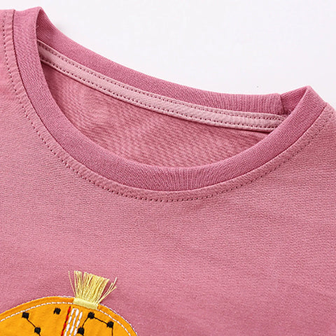 Kids Girls Autumn Winter Homewear Animal Cartoon Printed Long Sleeve Crew Neck Loose Tops And Trousers 2PC Pajamas Gift Set