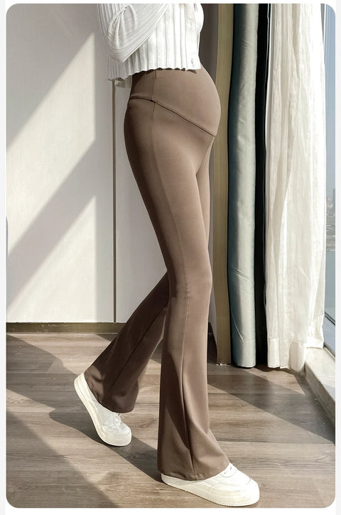 Maternity Leggings for Pregnant Women Yoga Flared High-waisted Trousers Pregnancy Clothes Maternity Yoga Flared Pants