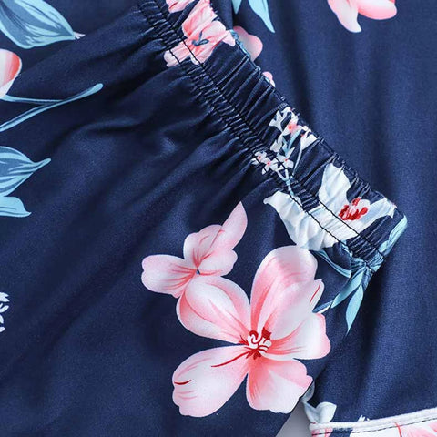 Autumn and Winter Children's Home Wear Sleepwear Suits Floral Cardigan Long Sleeve Pants Children's Pajamas Set Leisure Clothes