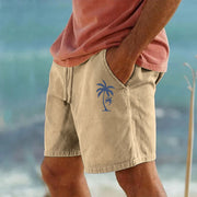 Men Cotton Shorts Resort 3D Printed Shorts Elastic Waist Drawstring Style Holiday Beach Women's Lightweight Hiking Cargo Pants