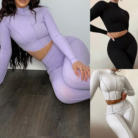 2025 Contrast Stitch Backless Bodycon Jumpsuit Sports Two Piece Set Outfits 2023 White Skinny Bodycon Womens Streetwear Clothes