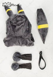 Meowcos PM Derivative Cosplay Costume Moonlight Anime Derivative Furry Hoodie Deep V Romper Bodysuit Socks with Belt and Tail