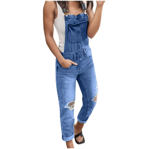 Women Trouser Jeans Casual Women'S Denim Rompers Denim Overalls Ripped Washed Bib Jumpsuits Jeans Women'S джинсы женские 2025