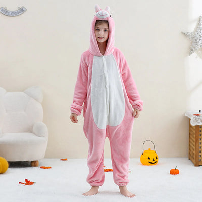 Dinosaur Flannel Pajamas Child Sleepwear Jumpsuit Onesies Animal Cartoon Clothes Winter Halloween Cosplay Costume For Boys Girls