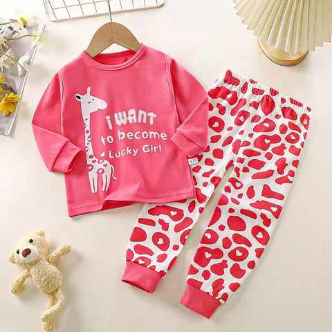 Children's Underwear Set Cotton Autumn Pajamas Girls' Sleepwear Home Wear Children's Kids Loungewear Sets Full Sleeve Pijamas