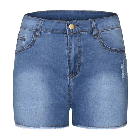 Vinatge Denim Shorts Sexy Women Ripped High Waist Short Jeans with Pockets Fringed Stretchy Summer Retro Jean Shorts Streetwear