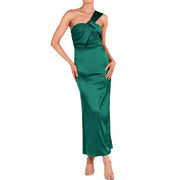 Elegant Women'S Dresses Women'S Satin One Shoulder Wedding Guest Bodycon Dress Cocktail Evening Party Maxi Dresses فستان العيد
