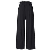 Summer Cargo Pants Women Plus Size High Waisted Tied Belt Palazzo Pants Baggy Flowy Beach Pants With Pockets Women's Pants