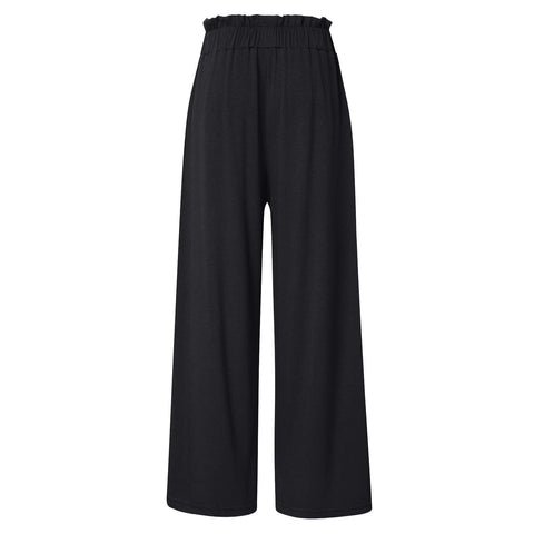 Summer Cargo Pants Women Plus Size High Waisted Tied Belt Palazzo Pants Baggy Flowy Beach Pants With Pockets Women's Pants