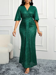 Cocktail Dresses Sparkly dress Pleated Tint Sequin Fishtail Dress Evening Gown Ball Dress Party Dress Bridesmaid Dress