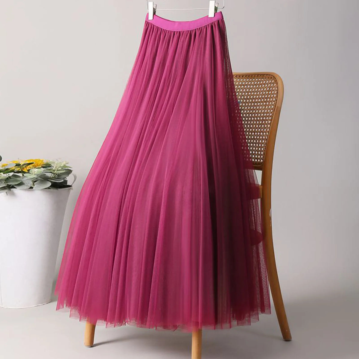Pleated Tulle A-Line Skirt – view 6 of 11