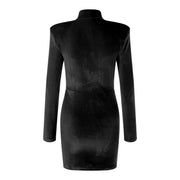 Sexy Squareneck Dress Ladies Bag Hip Mini Dresses Seductive Solid Color Long Sleeve Party Cocktail Vestidos Women'S Clothes