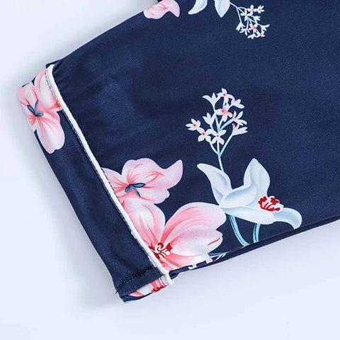 Autumn and Winter Children's Home Wear Sleepwear Suits Floral Cardigan Long Sleeve Pants Children's Pajamas Set Leisure Clothes