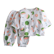 Spring Summer Boys And Girls Cotton Home Wear Pajamas Sets Long Sleeve Sleepwear Children's Clothing For 3T,4T,5T,6T,7T,8T,9T