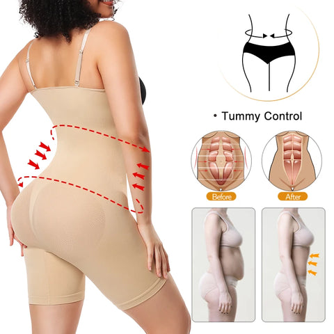 Full Bodysuit Shapewear for Women Tummy Control and Butt Lifter Slimming Sheath Push Up Thigh Slimmer Abdomen Body Shaper Corset