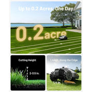 500H Robotic Lawn Mower Reception 0.12 Acre, Max. 0.17 Acre, Ultrasense AI Vision+ RTK Positioning, Auto Mapping, App Control
