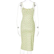 New Women Evening Party Dress Fashion Printing Sexy Dresses Ruched Elegant Floral Beach Vacation Bodycon Streetwear Long Dress