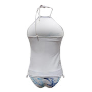 Women'S Swimsuit Tankinis Swimwear Halter Two Piece Bikinis Sets Female Flash Patchwork Bathing Suits Beachwear Bathers 비키니