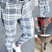 Cargo Pants Men Plus Size Plaid Print Pants Stretch Feet Pants With Pockets Streetwear Male Sports Sweatpants Pantalones Hombre
