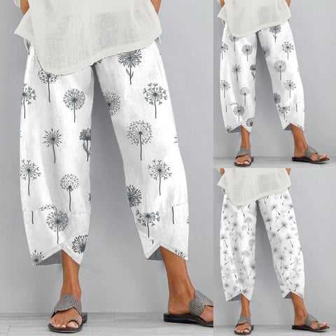 New In Cargo Pants Women Plus Size Elastic Waist Trouser Pant With Pocket Loose Harem Pant Prints Loose Crop Pant Casual Pant
