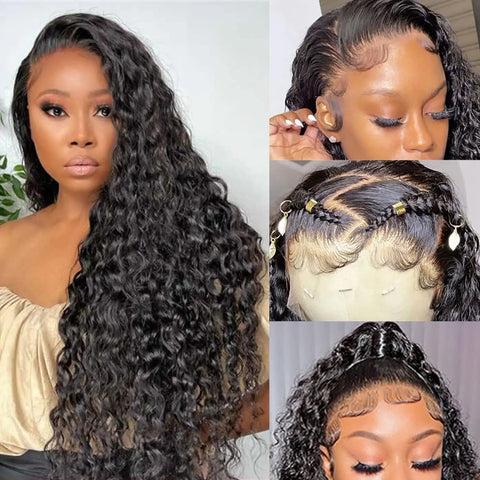 Wig Human Hair Water Wave 13x4 Transparent Lace Frontal Wigs 360 Full Lace Wig Human Hair Brazilian 13x6 Lace Front Wig Lace Clo