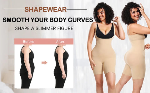 Full Bodysuit Shapewear for Women Tummy Control and Butt Lifter Slimming Sheath Push Up Thigh Slimmer Abdomen Body Shaper Corset