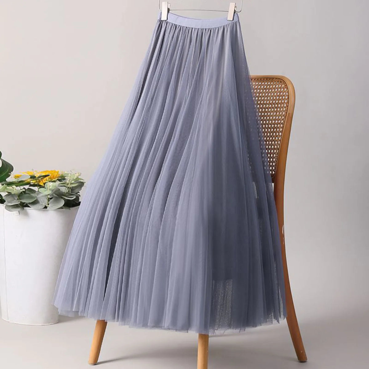 Pleated Tulle A-Line Skirt – view 7 of 11