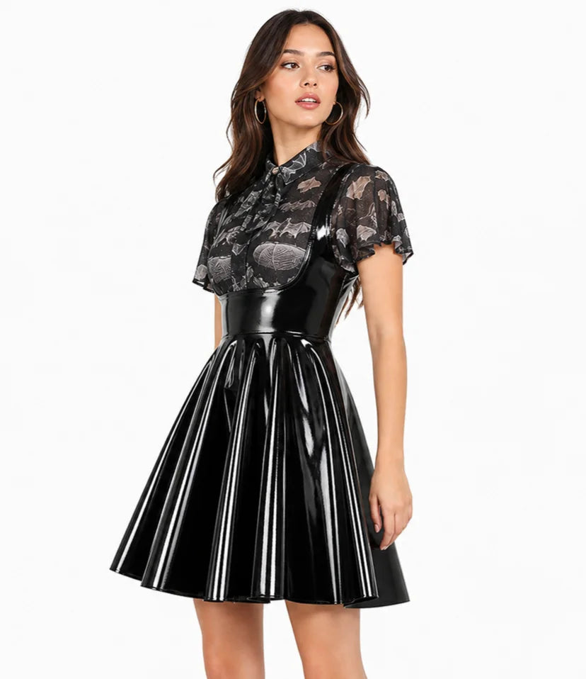 Pleated Faux Leather Tank Dress – view 5 of 8