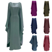 Ramadan Satin Abaya Islam Muslim Summer Batwing Sleeve Maxi Dress Kebaya Abayas For Women Kaftan Robe Musulmane Femme Vestidos