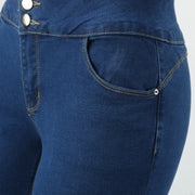 Womens High Waist Flare Pants Classic Winter Casual Slim High Waist Jeans Denim Pencil Pants Street Vintage Hip Hop Trousers