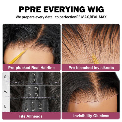 30 inch 100% glueless wigs Body Wave human hair Brazilian 13x6 hd transparent lace front wig human hair closure  7x6 250Density