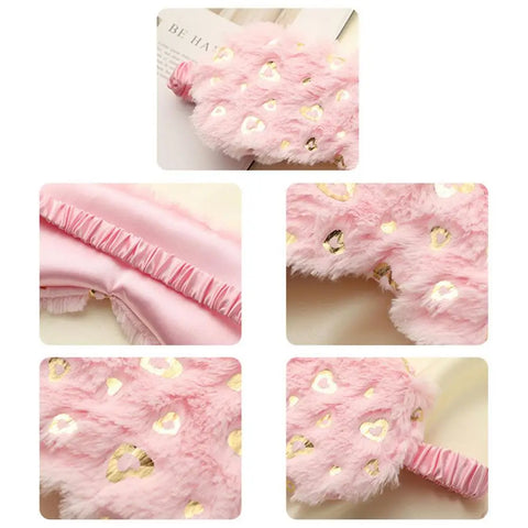Plush Blindfold Plush Sleeping Eye Covers Blackout Nap Health Eye Cover Cute Heart Star Princess Blindfold For Girls Over Party