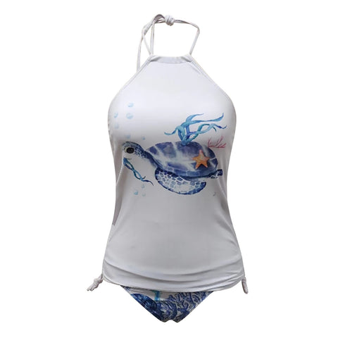 Women'S Swimsuit Tankinis Swimwear Halter Two Piece Bikinis Sets Female Flash Patchwork Bathing Suits Beachwear Bathers 비키니