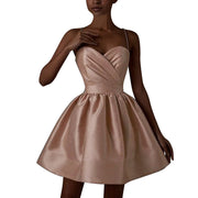 Luxury Satin Party Dress Women Ballet-Style Sexy Elegant Suspenders Short Evening Dresses Elegant Cocktail Dresses Vestidos