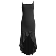New Sexy Spaghetti Strap Women Dress Summer Female Evening Party Elegant Black Dresses 2023 Lady Irregular Ruffles Vestidos L2