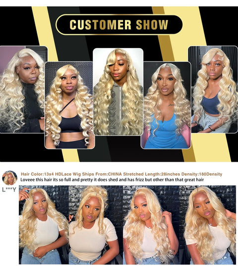 Body Wave 613 Hd Lace Frontal Wig 13x6 Human Hair Wigs 250 Density 13x4 Transparent Lace Honey Blonde Glueless Wigs For Women